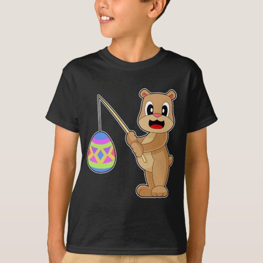 クマのイースターの釣り Tシャツ (正面)