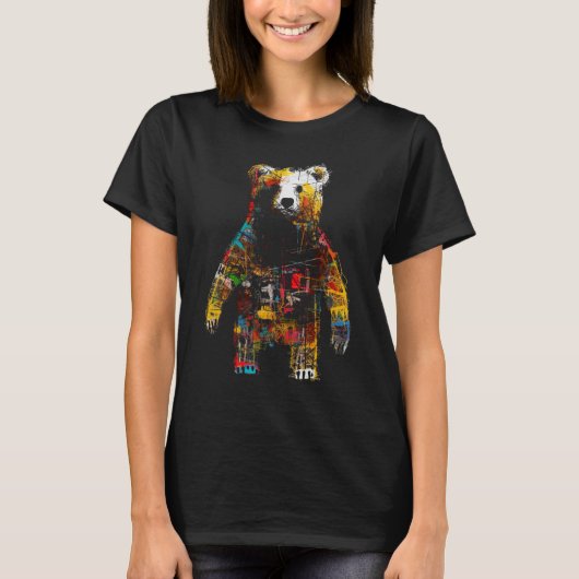 クマのオブジェ – 動物モチーフArt Bear Tシャツ (正面)