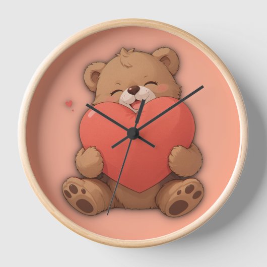 クマのカドル 壁時計 (正面)