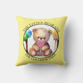 クマのカラー水色装飾用クッション クッション (裏面)