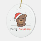 クマのクリスマス雪の冬の動物 セラミックオーナメント (左)