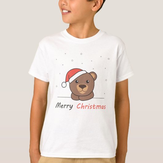 クマのクリスマス雪の冬の動物 Tシャツ (正面)