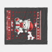クマのクリスマス クリスマス (5) フリースブランケット (正面(横))