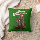クマのクリスマス、グリズリーベア クッション (ブランケット)