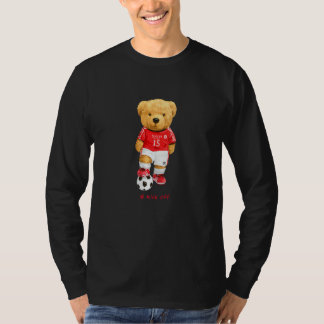 クマのサッカー キックオフスタイル イラスト Tシャツ