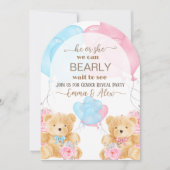 クマのジェンダーリビールデザイン | We can bearly wait 招待状 (正面)