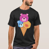 クマのスコップアイスクリームコーン Tシャツ (正面)