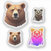 クマのステッカーシート シール (正面)