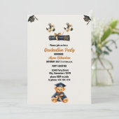 クマのテディと帽子 卒業パーティー 招待状 (スタンド正面)