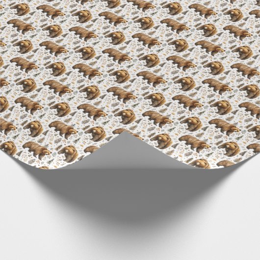 クマのテーマのギフトラップ野生動物 ラッピングペーパー (角)