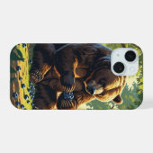 クマのテーマ  iPhone 15ケース (裏面横)