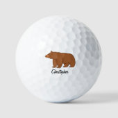 クマのデザイン ゴルフボール (正面)