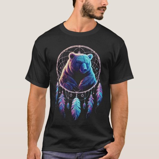 クマのドリームキャッチャー 26 Tシャツ (正面)