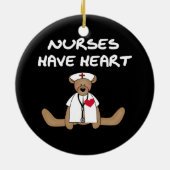 クマのナースにはハートTシャツとギフトがある セラミックオーナメント (裏面)