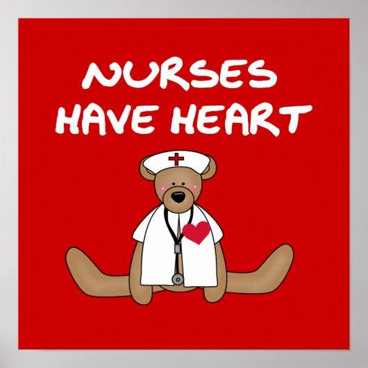 クマのナースにはハートTシャツとギフトがある ポスター (正面)