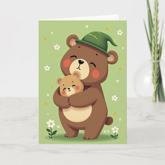 クマのハグ かわいい家族の愛のカード カード (正面)