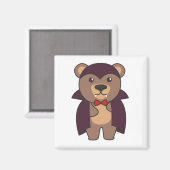 クマのハロウィーンかわいい悪魔の子供バンパイアの衣装 マグネット (正面/裏面)