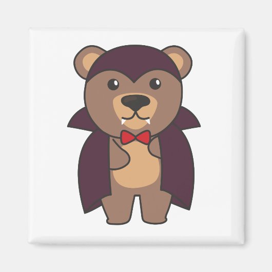 クマのハロウィーンかわいい悪魔の子供バンパイアの衣装 マグネット (正面)