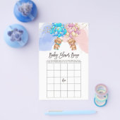 クマのバルーンベビービンゴ、性別ビンゴゲームの表示 チラシ (シングル)