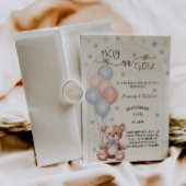 クマのバルーンヴィンテージ性別の表示 招待状