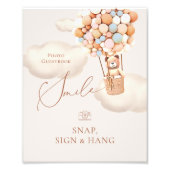 クマのバルーン写真ゲストブックスナップつるシーン フォトプリント            (正面)