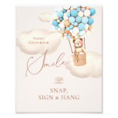 クマのバルーン写真ゲストブックスナップつるシーン フォトプリント            (正面)