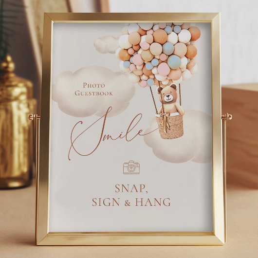 クマのバルーン写真ゲストブックスナップつるシーン フォトプリント           