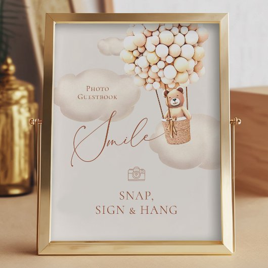 クマのバルーン写真ゲストブックスナップつるシーン フォトプリント           
