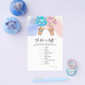 クマのバルーン右の価格、ジェンダーの表示ゲーム チラシ (シングル)