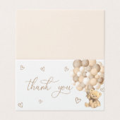 クマのバルーン性別の表示サンキューカード (外部フラット)