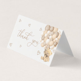 クマのバルーン性別の表示サンキューカード