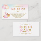 クマのバルーン赤ちゃんシャワー代わりに本を持って エンクロージャーカード (正面/裏面)