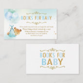 クマのバルーン赤ちゃんシャワー代わりに本を持って エンクロージャーカード (正面/裏面)