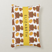 クマのパターン,かわいいクマ,かぼちゃあなたの名前 アクセントクッション (正面(垂直))