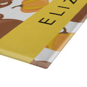 クマのパターン,かわいいクマ,かぼちゃあなたの名前 カッティングボード (角)