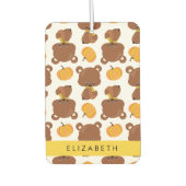 クマのパターン,かわいいクマ,かぼちゃあなたの名前 カーエアーフレッシュナー (正面)