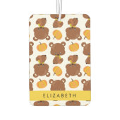 クマのパターン,かわいいクマ,かぼちゃあなたの名前 カーエアーフレッシュナー (裏面)