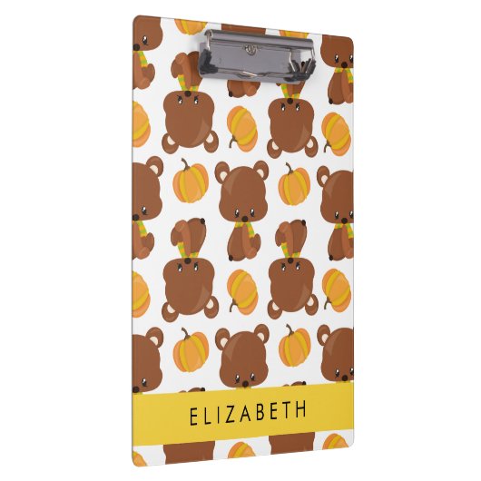 クマのパターン,かわいいクマ,かぼちゃあなたの名前 クリップボード (右)
