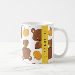 クマのパターン,かわいいクマ,かぼちゃあなたの名前 コーヒーマグカップ