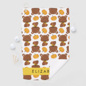 クマのパターン,かわいいクマ,かぼちゃあなたの名前 ゴルフタオル (インサイチュ)