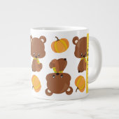 クマのパターン,かわいいクマ,かぼちゃあなたの名前 ジャンボコーヒーマグカップ (正面右)