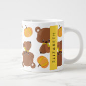 クマのパターン,かわいいクマ,かぼちゃあなたの名前 ジャンボコーヒーマグカップ (右)