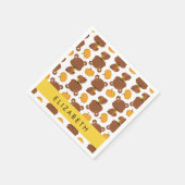 クマのパターン,かわいいクマ,かぼちゃあなたの名前 スタンダードカクテルナプキン (角)