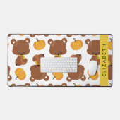 クマのパターン，かわいいクマ，かぼちゃあなたの名前 デスクマット (キーボード&マウス)