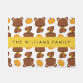 クマのパターン,かわいいクマ,かぼちゃあなたの名前 ドアマット (正面)