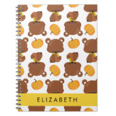 クマのパターン,かわいいクマ,かぼちゃあなたの名前 ノートブック (正面)