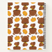 クマのパターン,かわいいクマ,かぼちゃあなたの名前 ノートブック (裏面)