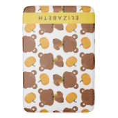 クマのパターン，かわいいクマ，かぼちゃあなたの名前 バスマット (正面縦)