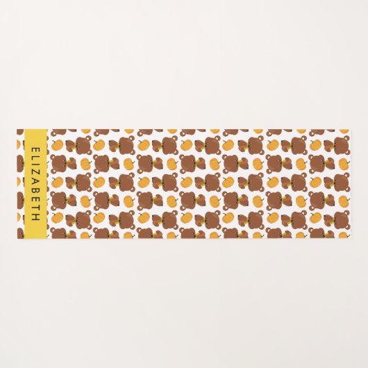 クマのパターン,かわいいクマ,かぼちゃあなたの名前 ヨガマット (裏面(横))