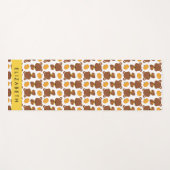 クマのパターン,かわいいクマ,かぼちゃあなたの名前 ヨガマット (正面(横))